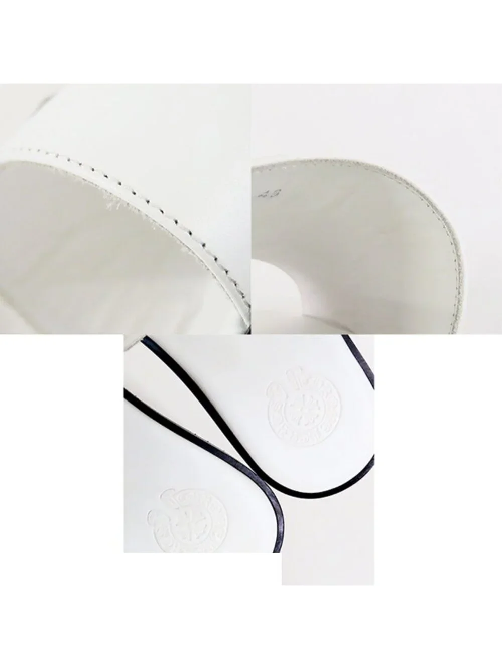 Chrome Hearts Plus Patch Sandals White Black Leather